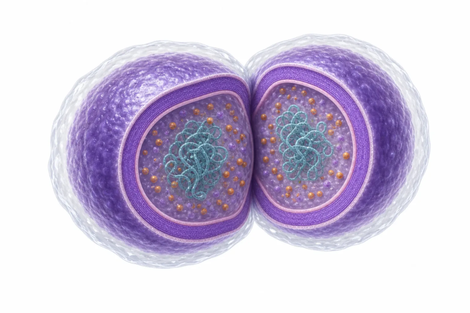 Streptococcus pneumoniae som lansettformad diplokock med polysackarid-kapsel, pneumolysin, IgA1-proteas, PspA och autolysin markerade.